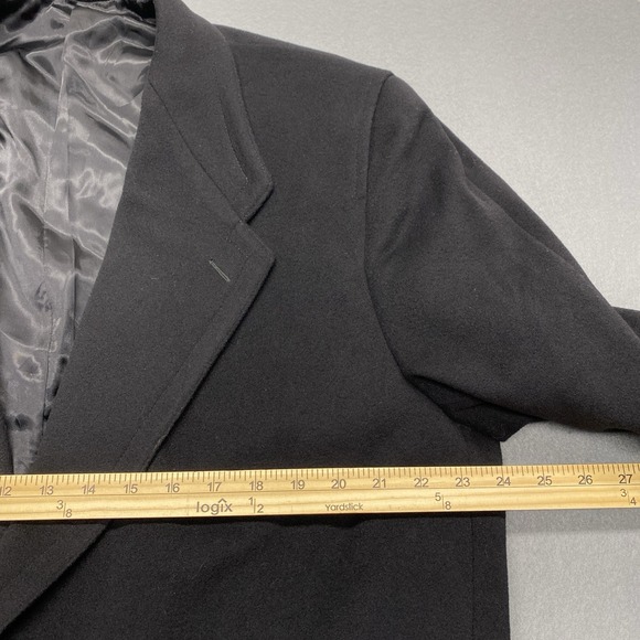 Giorgio Armani Mens Black Virgin Wool Cashmere Blend Overcoat Made in Italy 42R - Picture 9 of 16